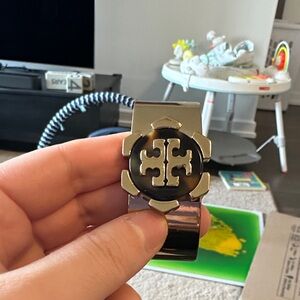 Tory Burch Black and gold Logo bracelet